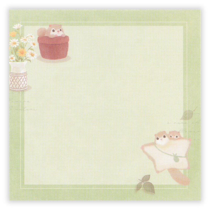 NB Mattari Animals Memo Pad - Flower x Momonga 2312203
