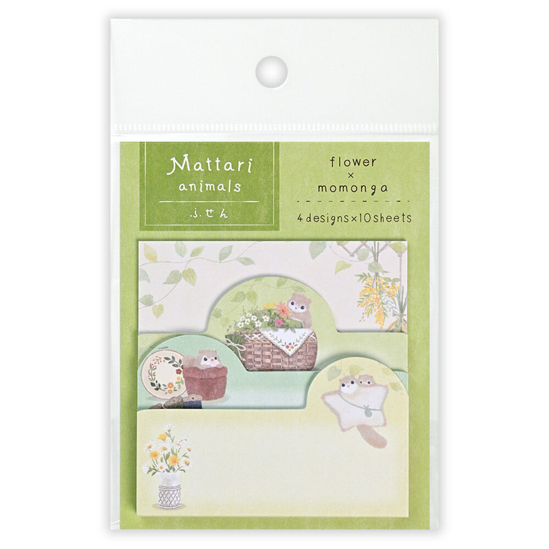 NB Mattari Animals Sticky Notes - Flower x Momonga 2314403