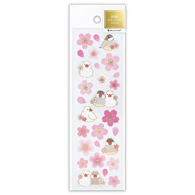 NB Japanese Style Gold Foil Sticker - Shimaenaga and Sakura 2494149