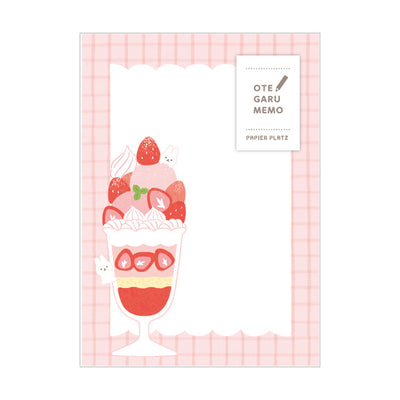 Papier Platz Graphics Otegaru Memo Pad - Rabbit and Strawberry Dessert 37-523
