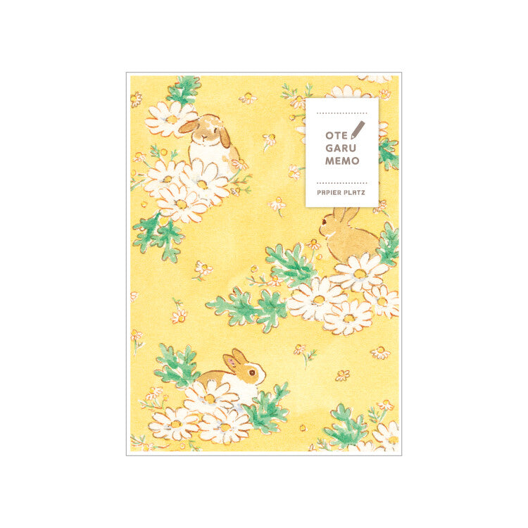 Papier Platz x Shinako Moriyama Otegaru Memo Pad - Herbs, Flowers and Rabbits 37-524