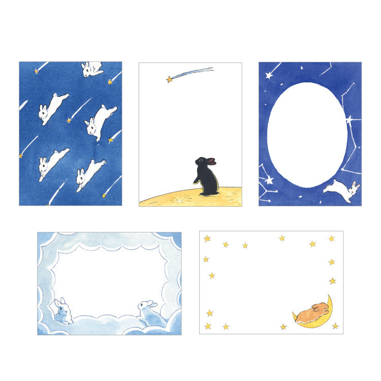 Papier Platz x Shinako Moriyama Otegaru Memo Pad - Sky, Stars and Rabbits 37-525