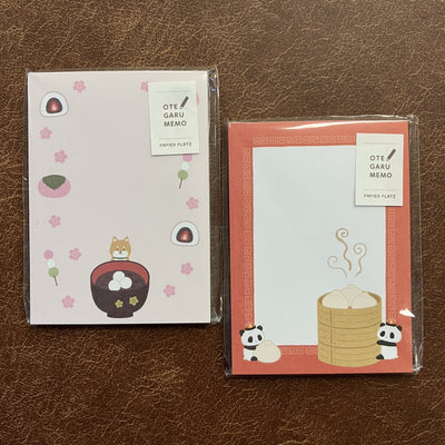 Papier Platz Graphics Otegaru Memo Pad - Shiba Dog and Japanese Sweets