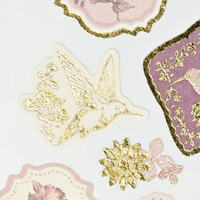 NB Prier Valse des Fleurs Gold Foil Sticker - Colibri 4524117