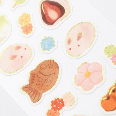 NB Japanese Style Gold Foil Sticker - Fluffy Wagashi 5024119