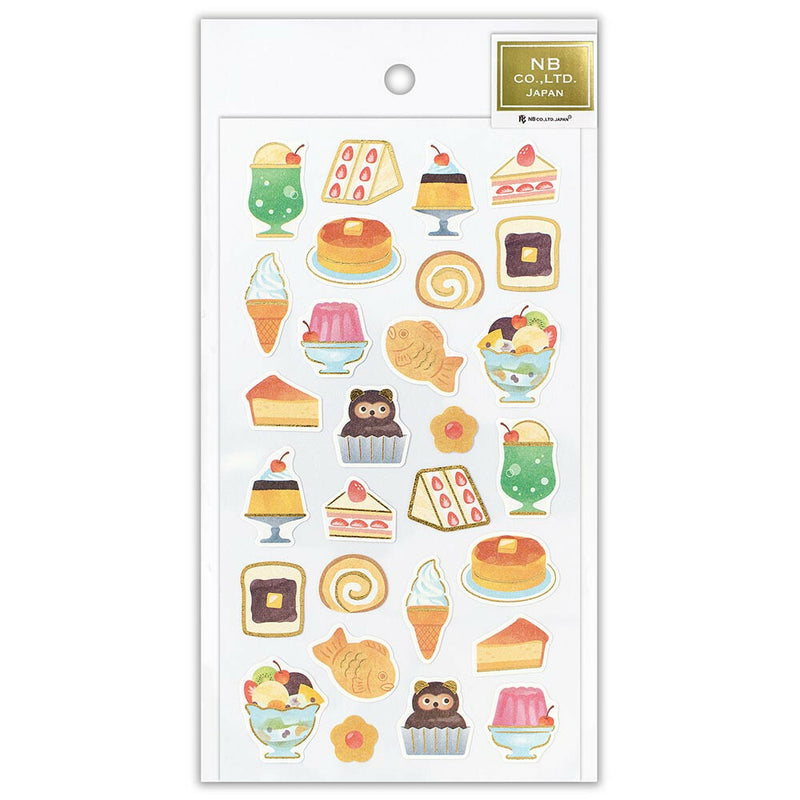 NB Large Japanese Style Gold Foil Sticker - Retro Snacks 5074178