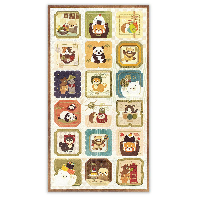 NB Large Japanese Style Gold Foil Sticker - Japanese Culture and Animals 5074186