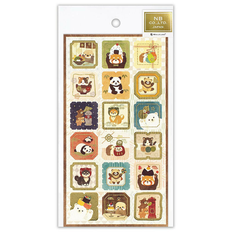 NB Large Japanese Style Gold Foil Sticker - Japanese Culture and Animals 5074186