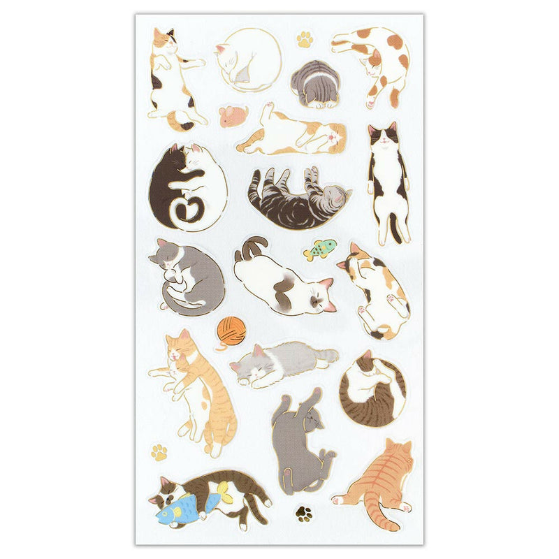 NB Gold Foil Clear Sticker - Rolling Cat 5094120