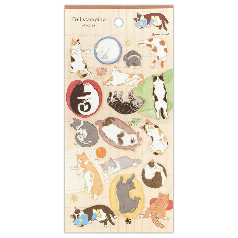 NB Gold Foil Clear Sticker - Rolling Cat 5094120