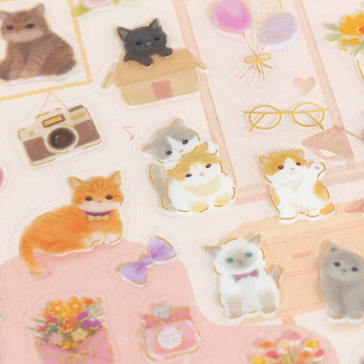 NB Mini Animals Gold Foil Clear Sticker - Kitten 5094128