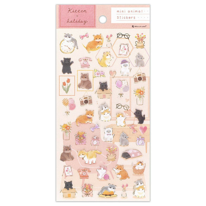 NB Mini Animals Gold Foil Clear Sticker - Kitten 5094128