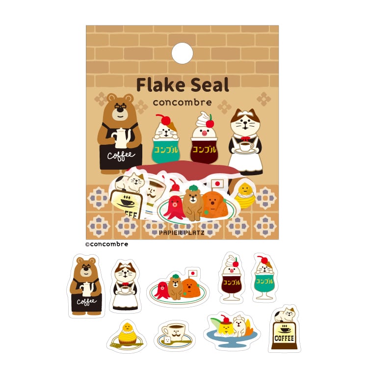 Papier Platz x Concombre Washi Sticker Flakes - Cafe 51-641