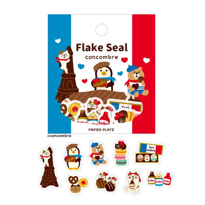 Papier Platz x Concombre Washi Sticker Flakes - Bonjour Chocolat 51-642