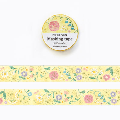 Papier Platz x Nakauchi Waka Gold Foil Washi Tape - Bright Flower 52-029
