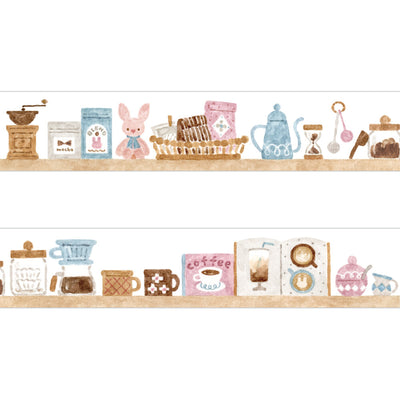 Papier Platz x Nakauchi Waka Washi Tape - Rabbit and Coffee 52-071