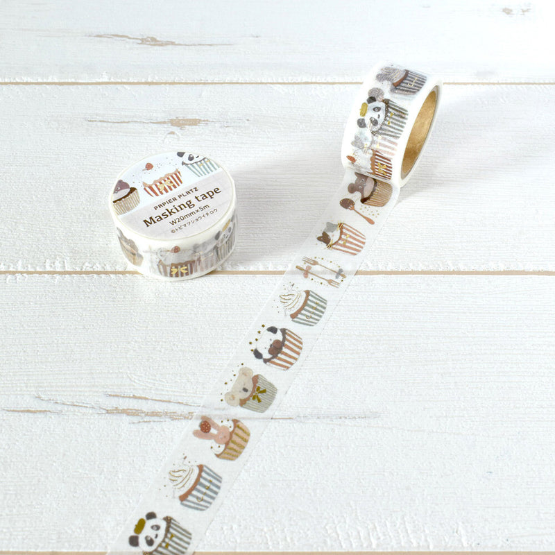 Papier Platz x Shoichiro Tobimatsu Gold Foil Washi Tape - Cupcake with Glitter Topping 52-088