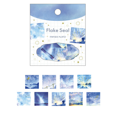 Papier Platz x Awa Gold Foil Washi Sticker Flakes - Square Sky 53-021