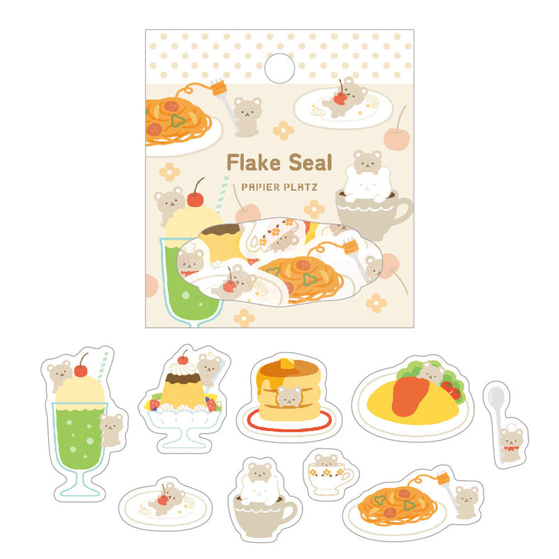 Papier Platz Washi Sticker Flakes - Bear Cafe 53-047