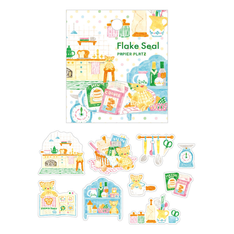 Papier Platz x Nakauchi Waka Washi Sticker Flakes - Cat and Kitchen 53-054