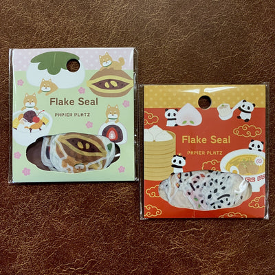 Papier Platz Washi Sticker Flakes - Shiba Dog and Japanese Sweets