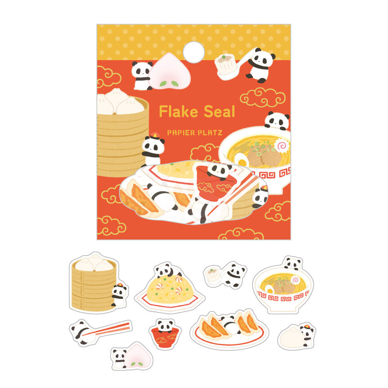 Papier Platz Washi Sticker Flakes - Panda and Chinese Food 53-056