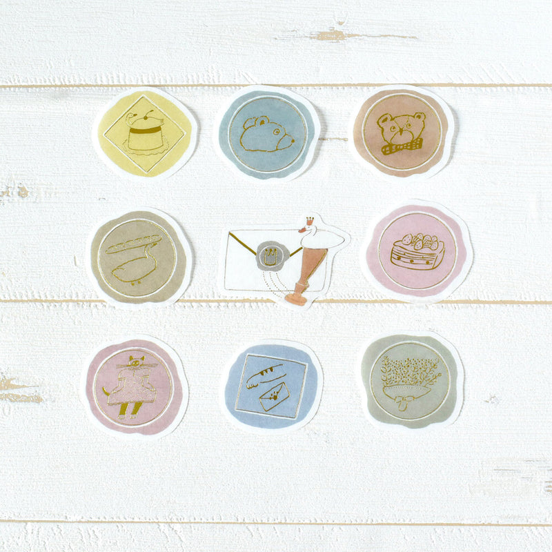 Papier Platz x Shoichiro Tobimatsu Gold Foil Sticker Flakes - Glittering Sealing Stamp 53-061