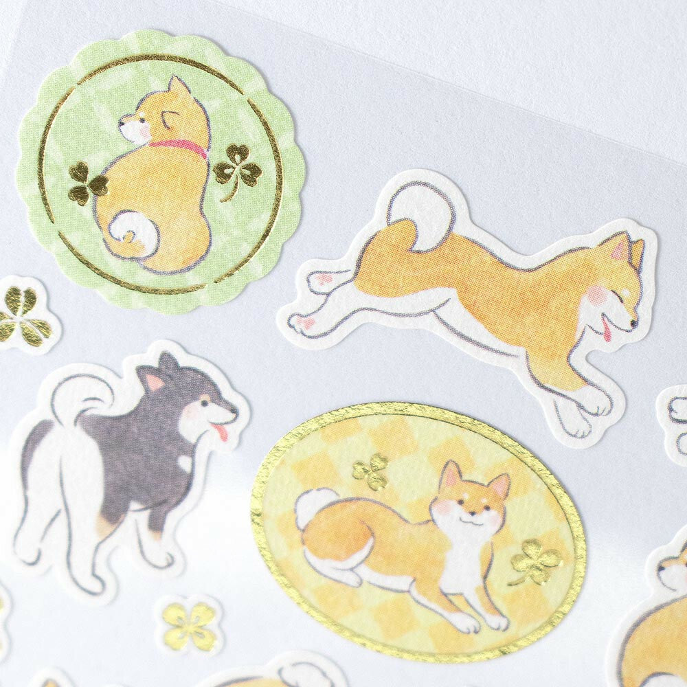 Shifu Sticker NB Large Japanese Style Gold Foil Sticker - Yufumi Shiba Dog – Meowashi