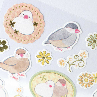 NB Large Japanese Style Gold Foil Sticker - Yufumi Bird 5354103