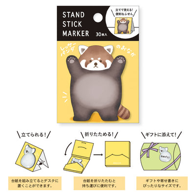 Mind Wave Stand Stick Marker - Red Panda Sticky Notes 57920