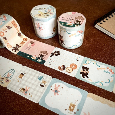 Papier Platz x Nakauchi Waka Sticky Notes Roll - Rabbit and Coffee