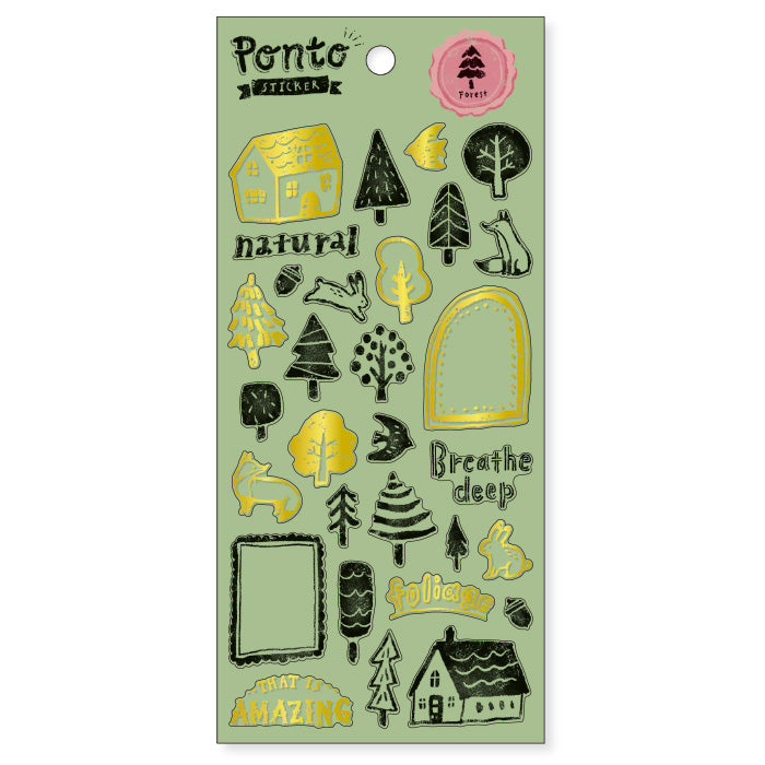 Mind Wave Ponto Gold Foil Clear Sticker - Forest 81636