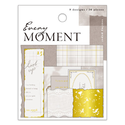 Mind Wave Every Moment Gold Foil Sticker Flakes - Gray 81649