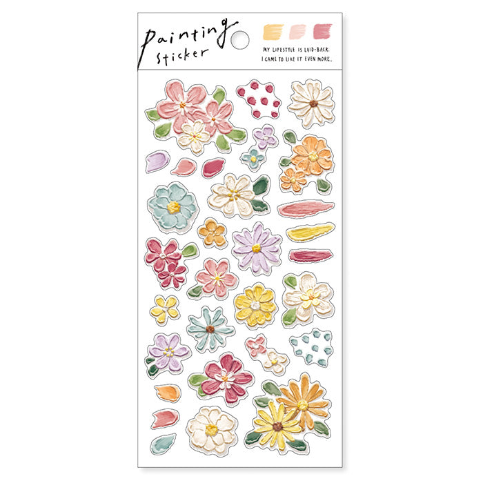 Mind Wave Painting Clear Sticker - Pink Flower 81759