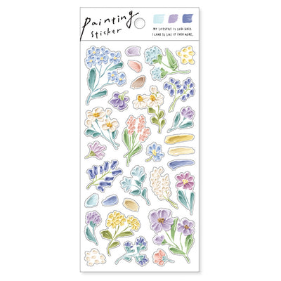 Mind Wave Painting Clear Sticker - Blue Flower 81760