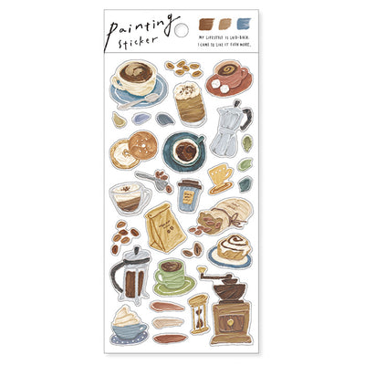 Mind Wave Painting Clear Sticker - Coffee 81764