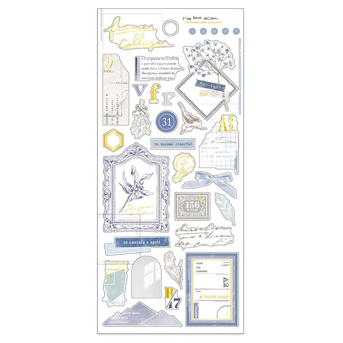 Mind Wave Frame Collage Gold Foil Sticker - Blue 81972