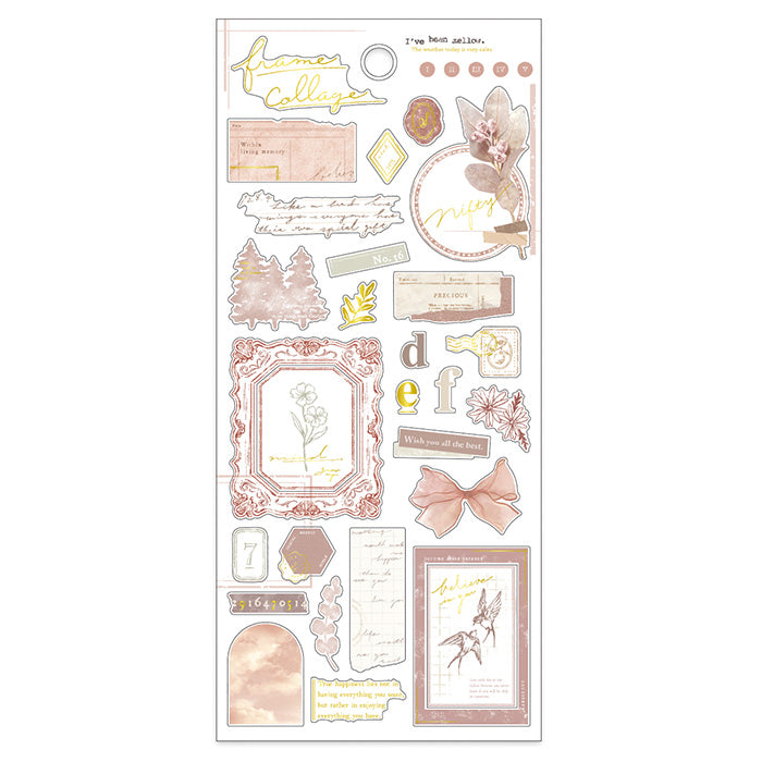 Mind Wave Frame Collage Gold Foil Sticker - Brown 81973