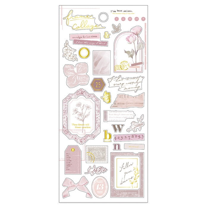 Mind Wave Frame Collage Gold Foil Sticker - Pink 81975