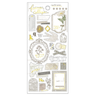 Mind Wave Frame Collage Gold Foil Sticker - Gray 81976