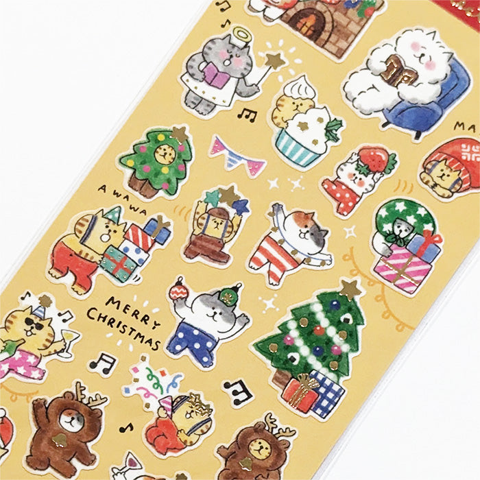 Mind Wave Winter Selection Gold Foil Sticker - Gorogoro Nyansuke Christmas 81980