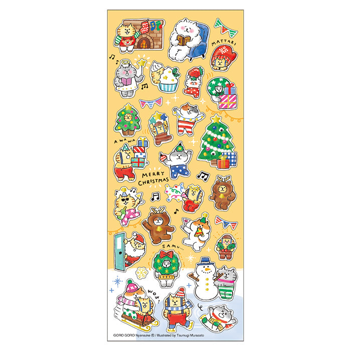 Mind Wave Winter Selection Gold Foil Sticker - Gorogoro Nyansuke Christmas 81980