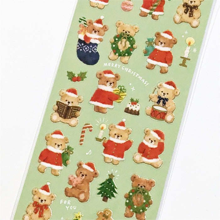 Mind Wave Winter Selection Gold Foil Sticker - Fluffy Bear Santa 81992