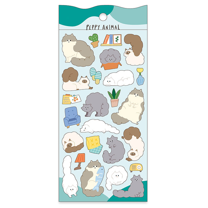 Mind Wave Peppy Animal Sticker - Long-haired Cat 82114