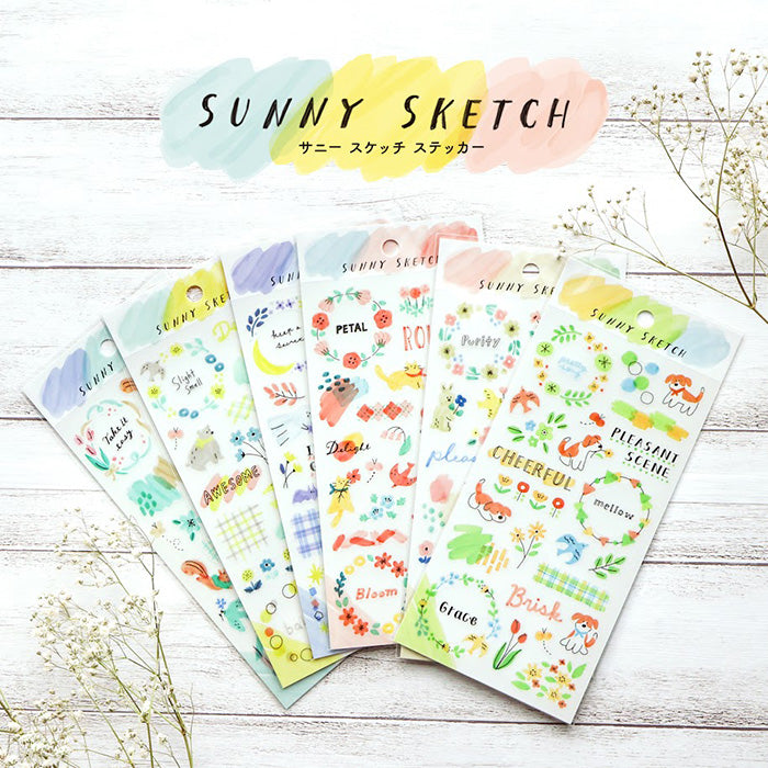 Mind Wave Sunny Sketch Clear Sticker - Blue