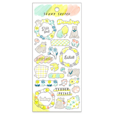 Mind Wave Sunny Sketch Clear Sticker - Yellow 82124