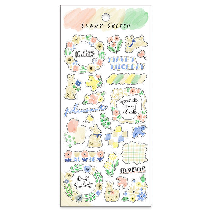 Mind Wave Sunny Sketch Clear Sticker - Beige 82126