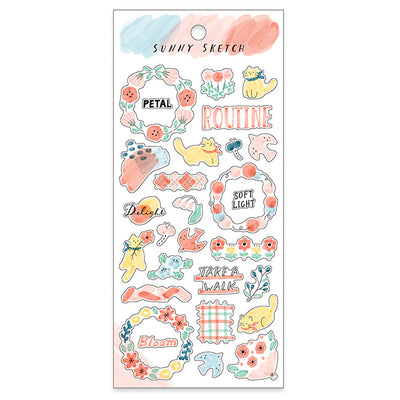 Mind Wave Sunny Sketch Clear Sticker - Pink 82127