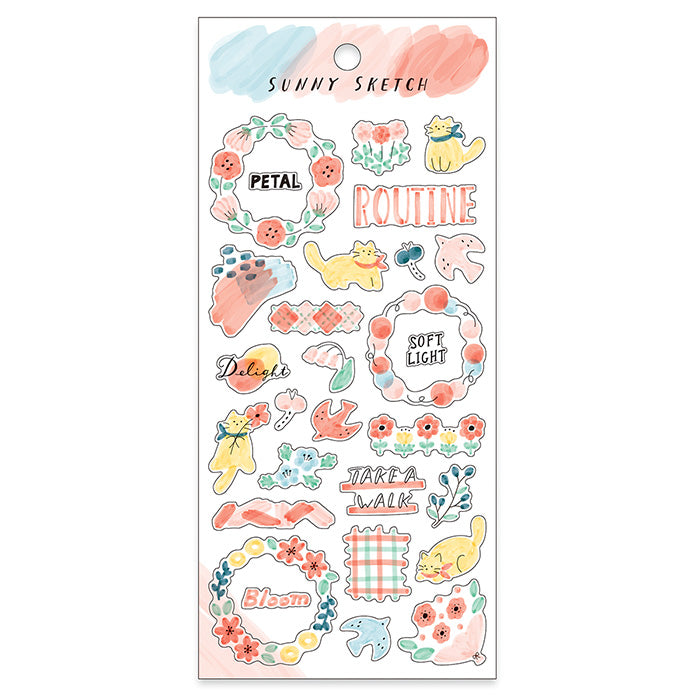 Mind Wave Sunny Sketch Clear Sticker - Pink 82127