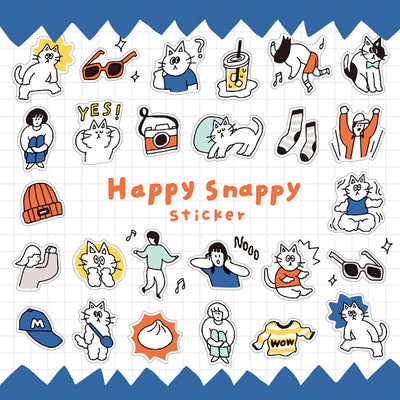 Mind Wave Happy Snappy Clear Sticker - Blue 82131